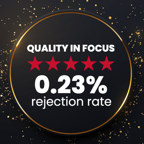 Quality in focus: 0.23% rejection rate