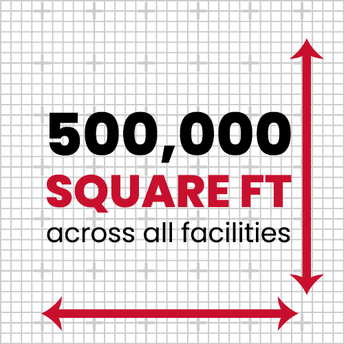 500,000 square feet across all facilities